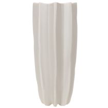 Artikel Keramikvase gerillt 38cm mattgrau Taupe für Trockenblumen
