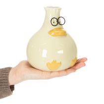 Artikel Keramik-Ente Vase Gelb 15cm 2er Set - Lustige Deko für kreatives Arrangement