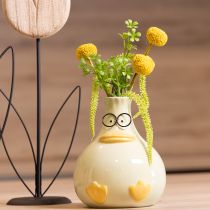 Artikel Keramik-Ente Vase Gelb 15cm 2er Set - Lustige Deko für kreatives Arrangement