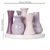 Artikel Keramikvasen Set Rosa Lila Rund Pastell 9x14cm Deko Wohnzimmer Tischdeko