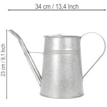 Artikel Verzinkte Deko Gießkanne Metall Grau Vintage-Look 1,7L H23cm für stilvolle Blumendeko & Pflanzgefäß