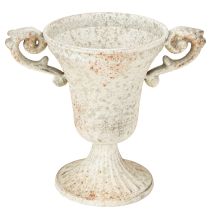 Artikel Vintage Deko Metall Pokal mit Henkel 14,5cm Floristikbedarf