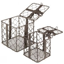 Artikel Metall-Drahtkorb-Set Grau, Dekorative Geschenkkörbe, 2 Größen – Vielseitig & Stilvoll