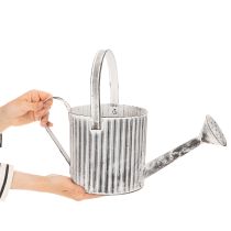 Artikel Vintage-Pflanzkanne Ø17cm, Deko Gießkanne, Metall Übertopf Shabby Chic