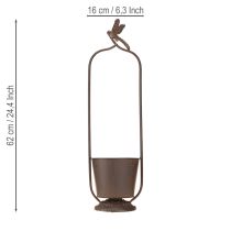 Artikel Vintage Pflanzkübel mit Rankhilfe Libelle Metall Ø16/H62cm Rost-Optik Rankpflanzen