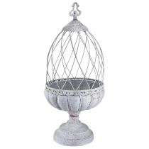 Artikel Vintage Pokalschale Metall Deko Grau Vogelkäfig 26×61cm