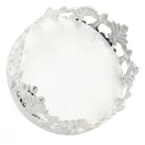 Artikel Teelichthalter Weiß Vintage Metall zum Stecken Ø5,5cm H8cm 4St