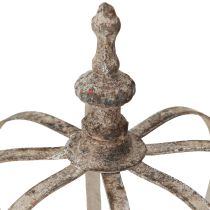 Artikel Vintage Windlicht Krone Metall Glas Grau Teelicht Halter