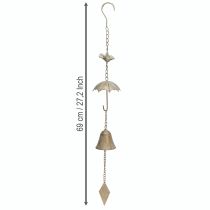 Artikel Vintage Windspiel Metall mit Schirm Glocke 70cm - Garten Deko Highlight