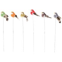 Artikel Dekovögel bunt mit Draht 5 cm Kunststoff Echte Federn 18er-Set Frühlingsdeko