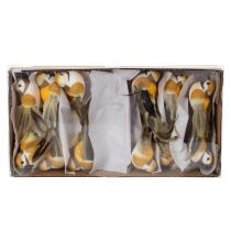 Artikel Vogeldekoration Gelb mit Drahtstecker 10 cm - 12er Set zur Tisch- und Blumendekoration