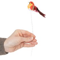 Artikel Farbenfrohe künstliche Vögel mit Draht, 8 cm, 12-teilig, für Dekoration und Bastelprojekte