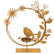 Artikel Vogel Deko Blumen Teelichthalter Rost Optik 24×27×6cm