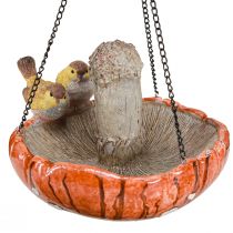 Artikel Vogel Deko Herbst zum Hängen Pilz mit 2 Vögeln Ø20cm H15cm