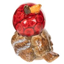 Artikel Dekofigur Vogel Keramik 13cm mit roter Apfel-Mütze