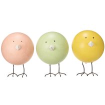 Artikel Frühlingshafte Küken-Deko aus Holz und Metall 12 cm im 3er-Set