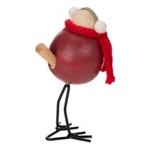 Artikel Deko Vogel-Figuren Set Holz Metall 11 cm Rot Weiß Schwarz Wintermotiv 4 Stück