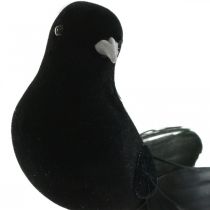 Artikel Tauben am Draht, Hochzeitsdeko, Tauben Schwarz H7cm 4St