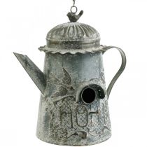 Deko Vogelhaus Vintage, Deko-Kanne Metall zum Hängen H28,5cm