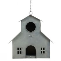 Artikel Vogelhaus zum Aufhängen Metall Grau 2-stöckig 24x15x26cm