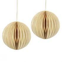 Wabenbälle Wabenkugeln Weihnachten Creme Gold Ø8cm 4St