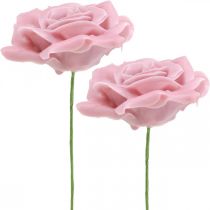 Wachsrosen Deko Rosen Wachs Rosa Ø8cm 12St