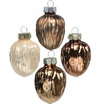 Artikel Christbaumschmuck Walnuss Deko Anhänger Glas 4,5cm 6St