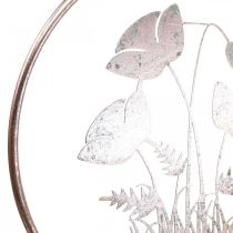 Wanddeko Blumen Metall Deko zum Hängen Rosé Ø30,5cm