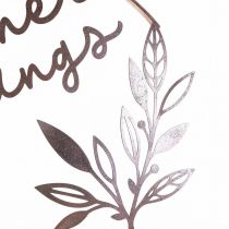 Artikel Wanddeko "Summer Feelings" Dekoring, Sommerdeko Metall zum Hängen, Ø49cm, Rosé-Metallic & Türkis