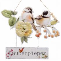 Wanddeko Frühling, Hängedeko, Vogel Deko 29×33cm