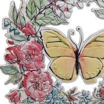 Wanddeko Frühling Schmetterling Metall, Hängedeko Sommer 40cm