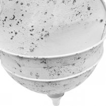 Shabby Chic Wandschale Metall Halbrund Weiß 24cm×10cm×47cm
