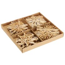 Artikel Handgemachte Strohsterne 8cm - Traditioneller Weihnachtsbaumschmuck - Set mit 12 Deko-Sternen
