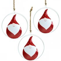 Weihnachtsanhänger Wichtel Weihnachtsmann Metall Ø16cm 3St