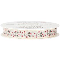 Artikel Weihnachtsband Rentiere Creme Rot 15mm 18m Dekoration Geschenkband