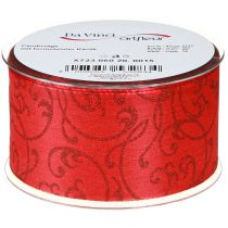 Artikel Festliches Weihnachtsband Rot mit Floralen Ornamenten 60mm 15m Geschenk & Deko