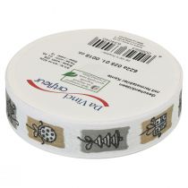 Artikel Weihnachtsband Grau Schleifenband Weihnachten 25mm 18m