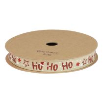 Artikel Weihnachtsband „Ho Ho Ho“ Geschenkband Beige 15mm 15m