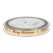 Artikel Weihnachtsband Merry Christmas Band Rot Gold 10mm 20m