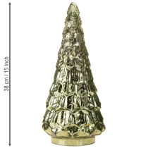 Artikel Weihnachtsbaum mit LED-Licht, Glas und Goldakzenten, 38 cm