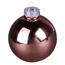 Artikel Glas-Weihnachtskugeln Rosa Apricot 24 Stück Ø6cm für festliche Deko