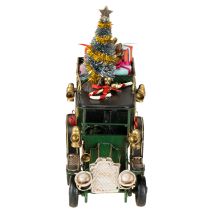 Artikel Weihnachtsdeko Auto aus Metall in Grün mit Geschenken und Baum 15x7x16cm