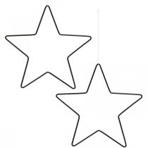 Artikel Weihnachtsdeko Metallstern Schwarz Deko Stern Anhänger 20cm 6 St