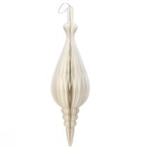Artikel Weihnachtsdeko Papier Tropfen Hängedeko Eleganz 80cm Weiß