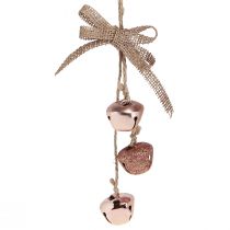 Artikel Weihnachtsglöckchen Kupfer Rosa Christbaumschmuck Ø3,5cm 3er Set