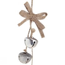 Artikel Weihnachtsglöckchen Christbaumschmuck 3er-Set Silber Glanz Matt Glitter