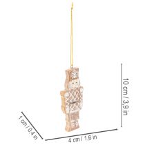 Artikel Weihnachtsanhänger Kunststoff Lebkuchenoptik 6cm Nussknacker Stern Baum Kranz 4er Set
