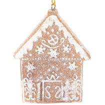 Artikel Weihnachtsanhänger 4er-Set Kunststoff Honigkuchen-Optik 7 cm Rentier Lebkuchenmann Schneeflocke