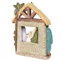 Artikel Weihnachtskrippe mit Figuren Krippe Weihnachten Handbemalt Polyresin 15,5×7×20cm