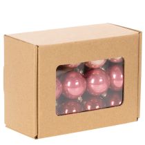 Artikel Weihnachtskugeln Glas 3cm Rot/Rosa 22 Stück